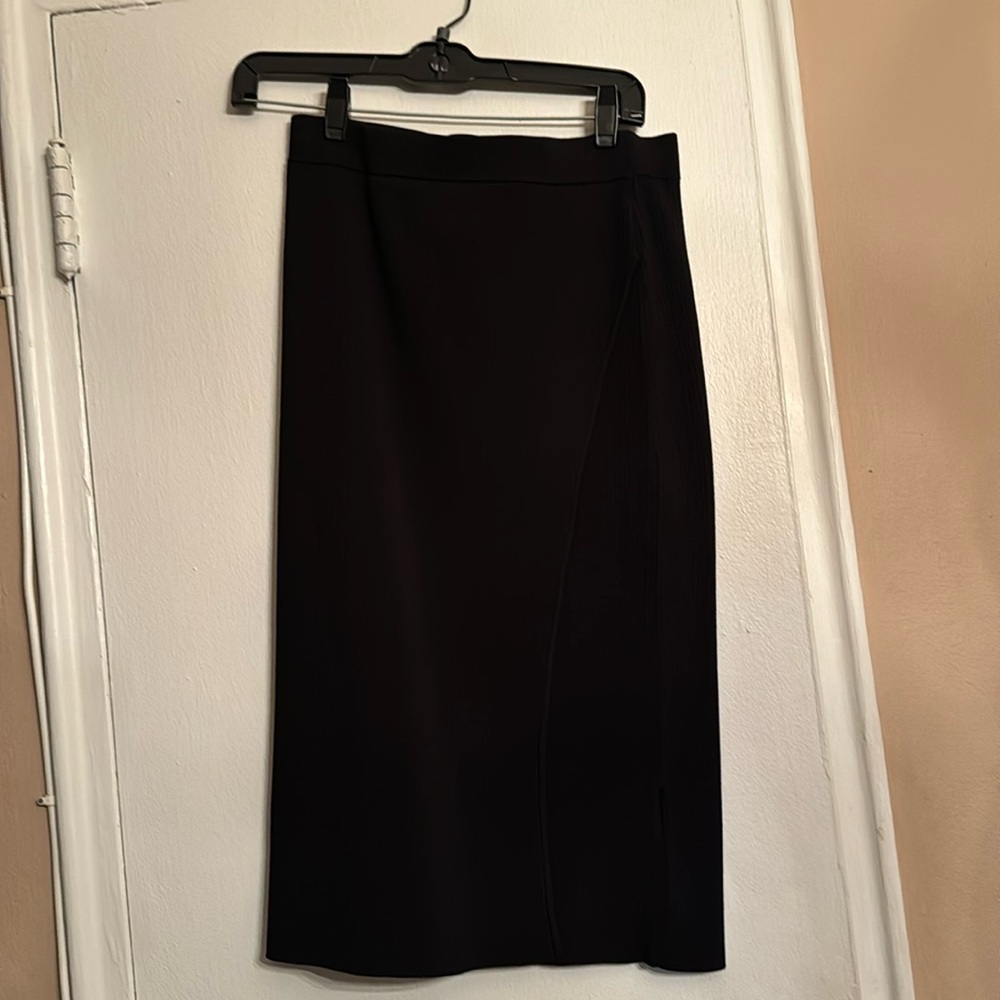 knitted rib skirt with elastic waist band